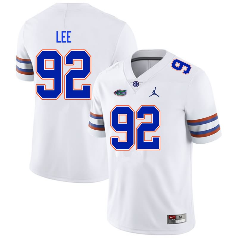 NCAA Florida Gators Jalen Lee Men's #92 Nike White Stitched Authentic College Football Jersey MCU6464EM